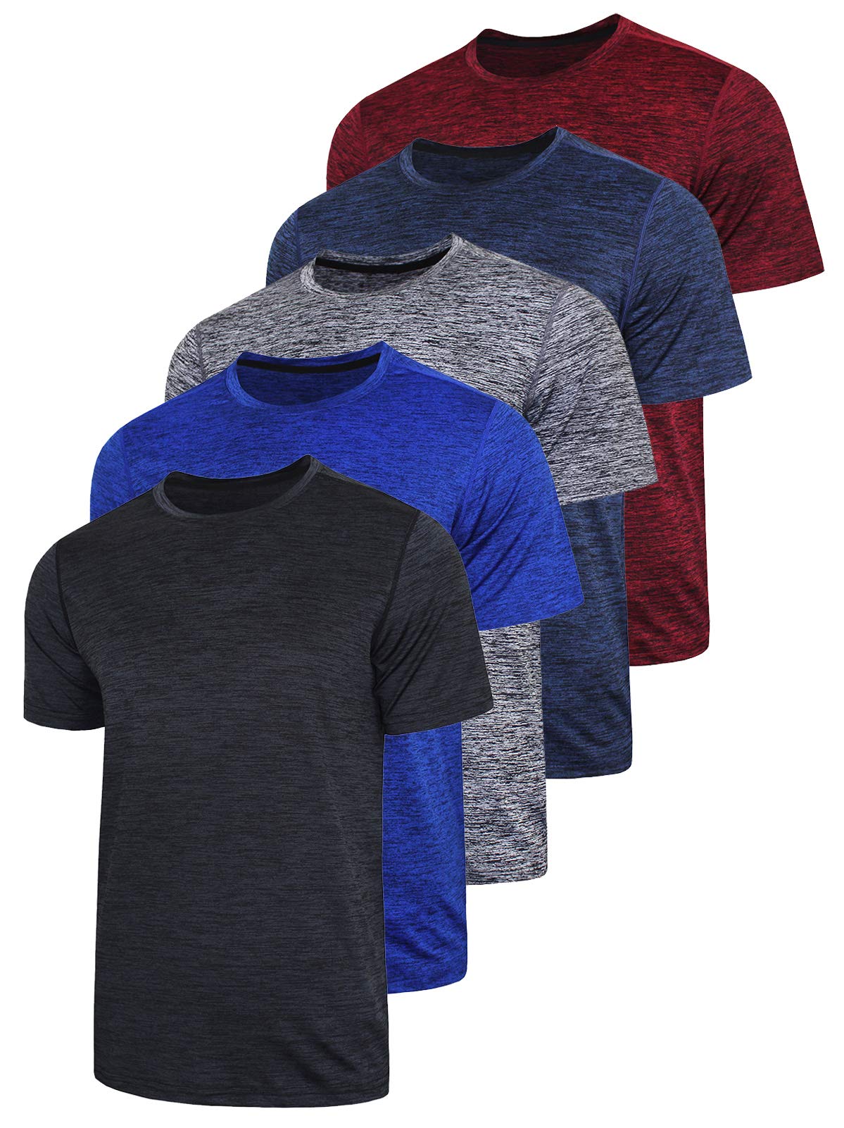 Men’s 5-Pack Quick-Dry Athletic Training T-Shirts