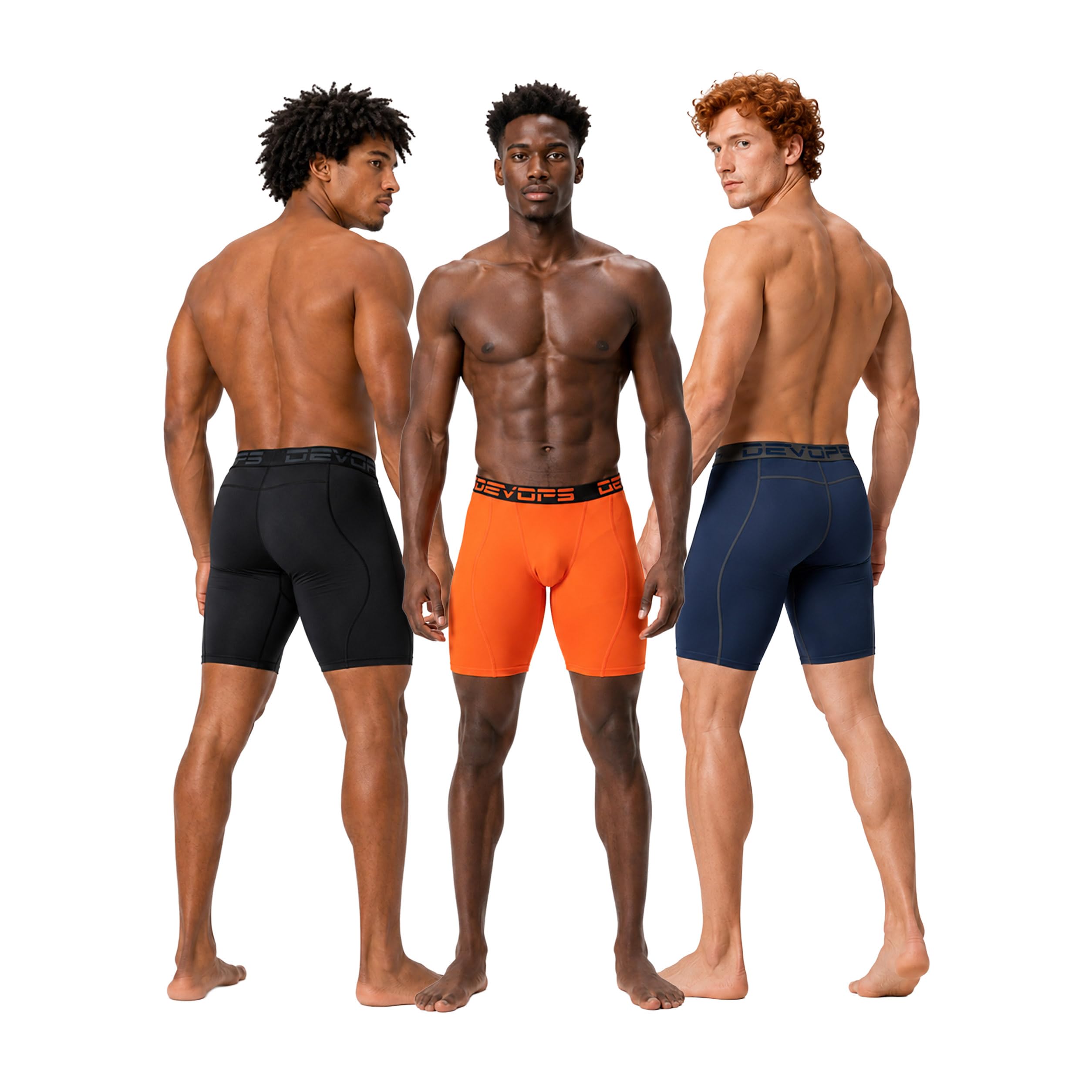 DEVOPS 3 or 5 Pack Men's Compression Shorts with Pocket/Non-Pocket
