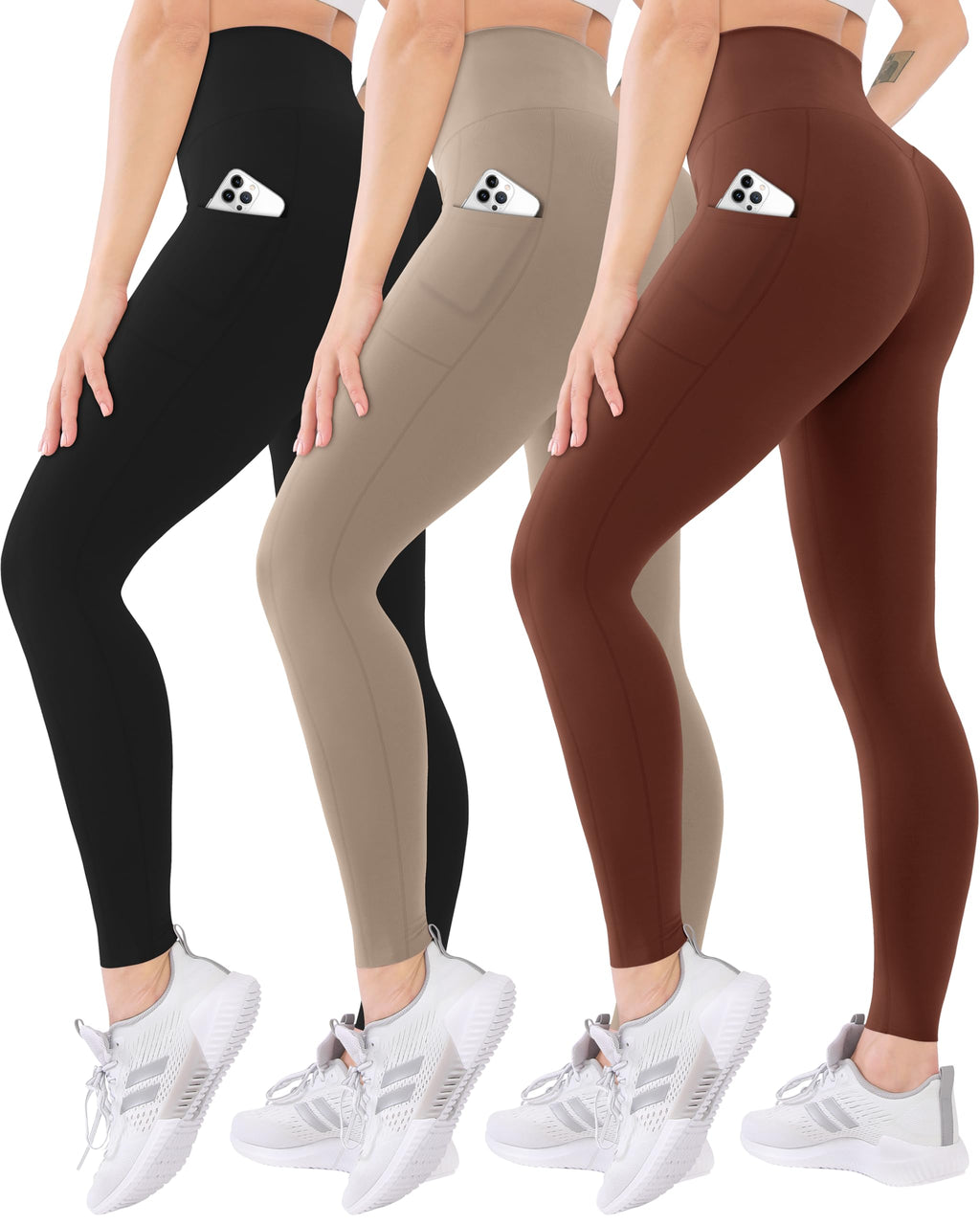 Blisset Women’s 3-Pack High-Waist Pocket Yoga Leggings