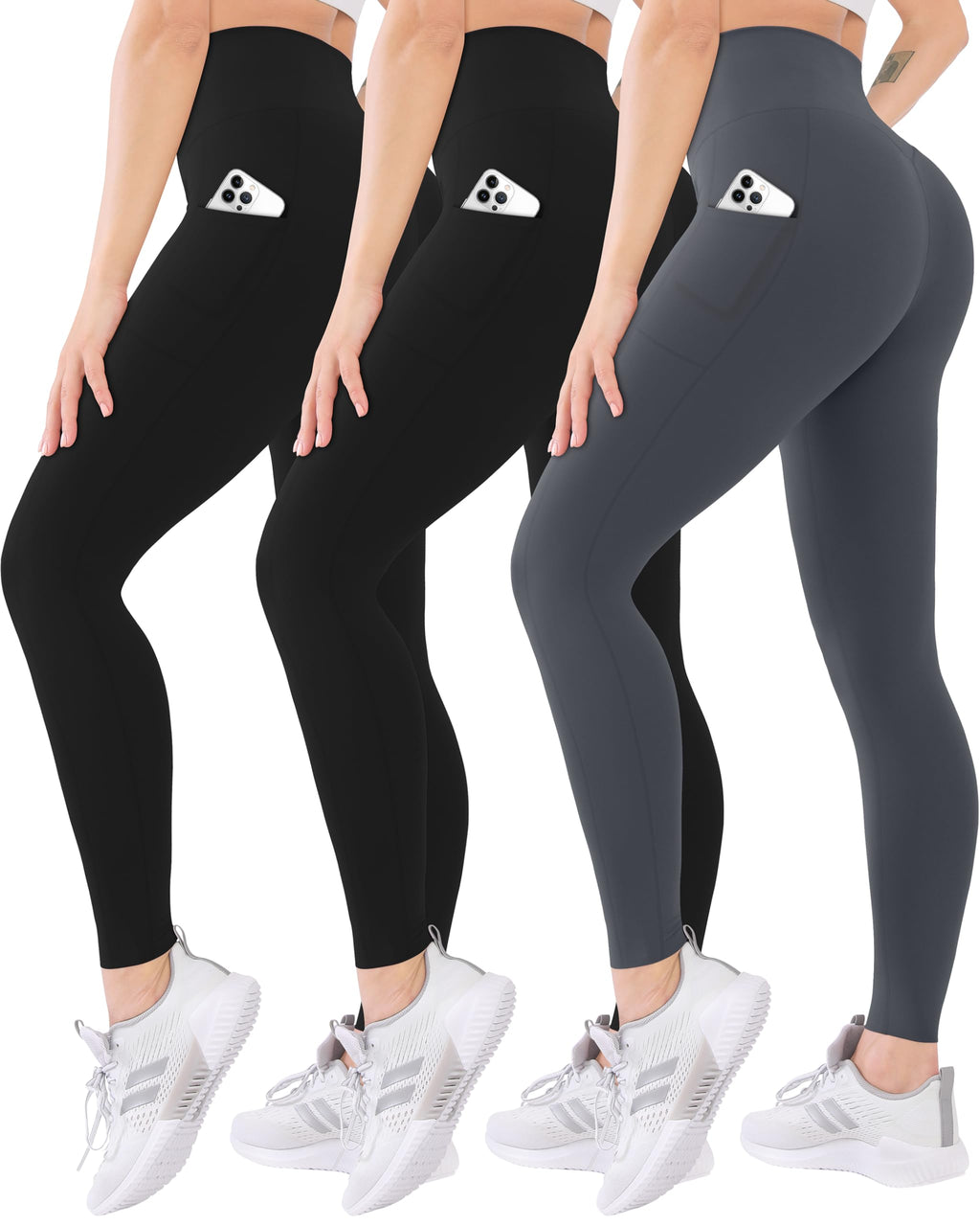 Blisset Women’s 3-Pack High-Waist Pocket Yoga Leggings