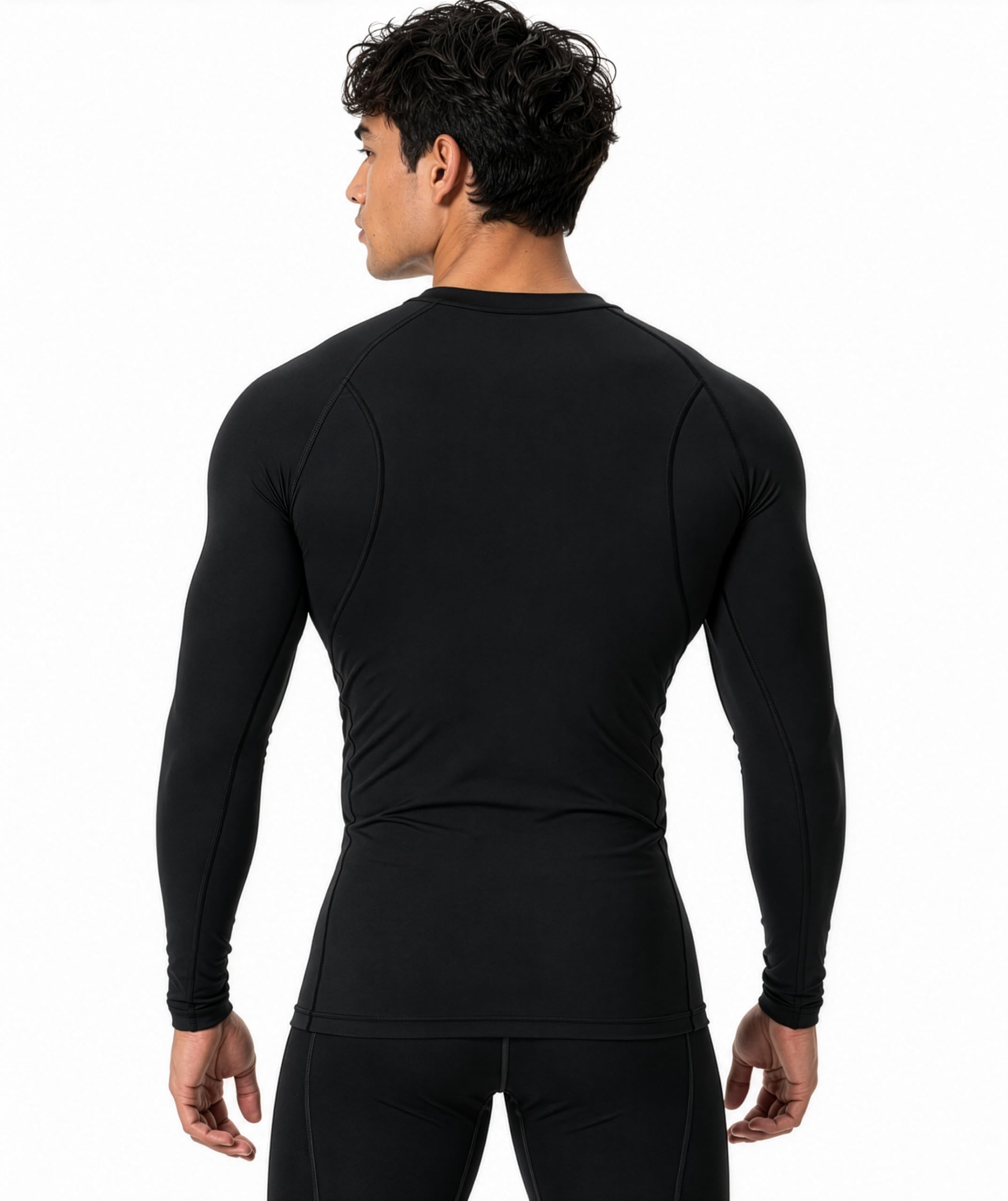 DEVOPS 3 Pack Men's Cool Dry Compression Baselayer Long Sleeve Shirts Top