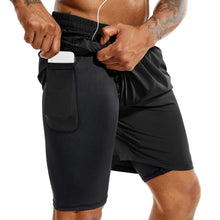 TENJOY Men’s 2-in-1 Quick-Dry Running Shorts with Phone Pockets
