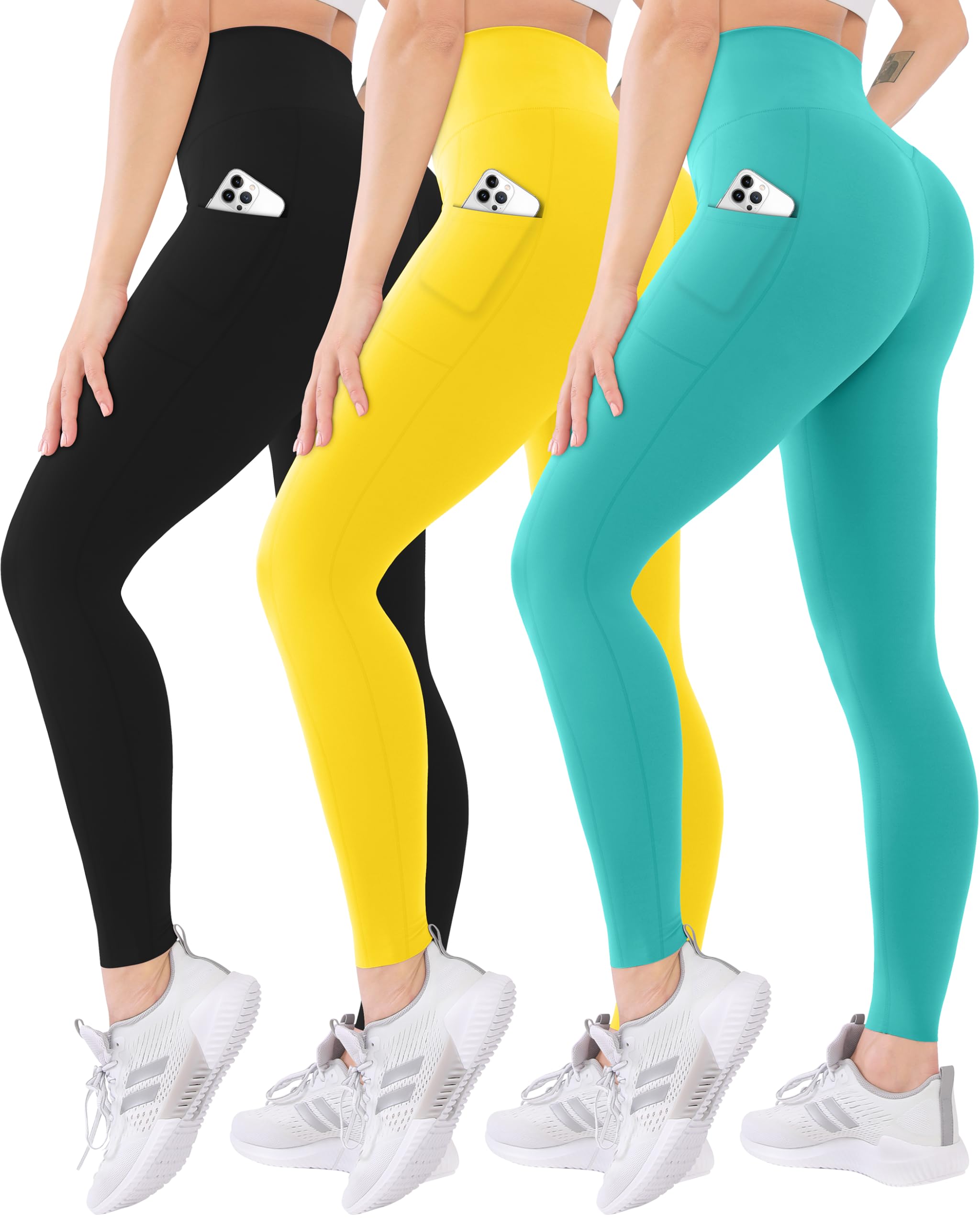 Blisset Women’s 3-Pack High-Waist Pocket Yoga Leggings