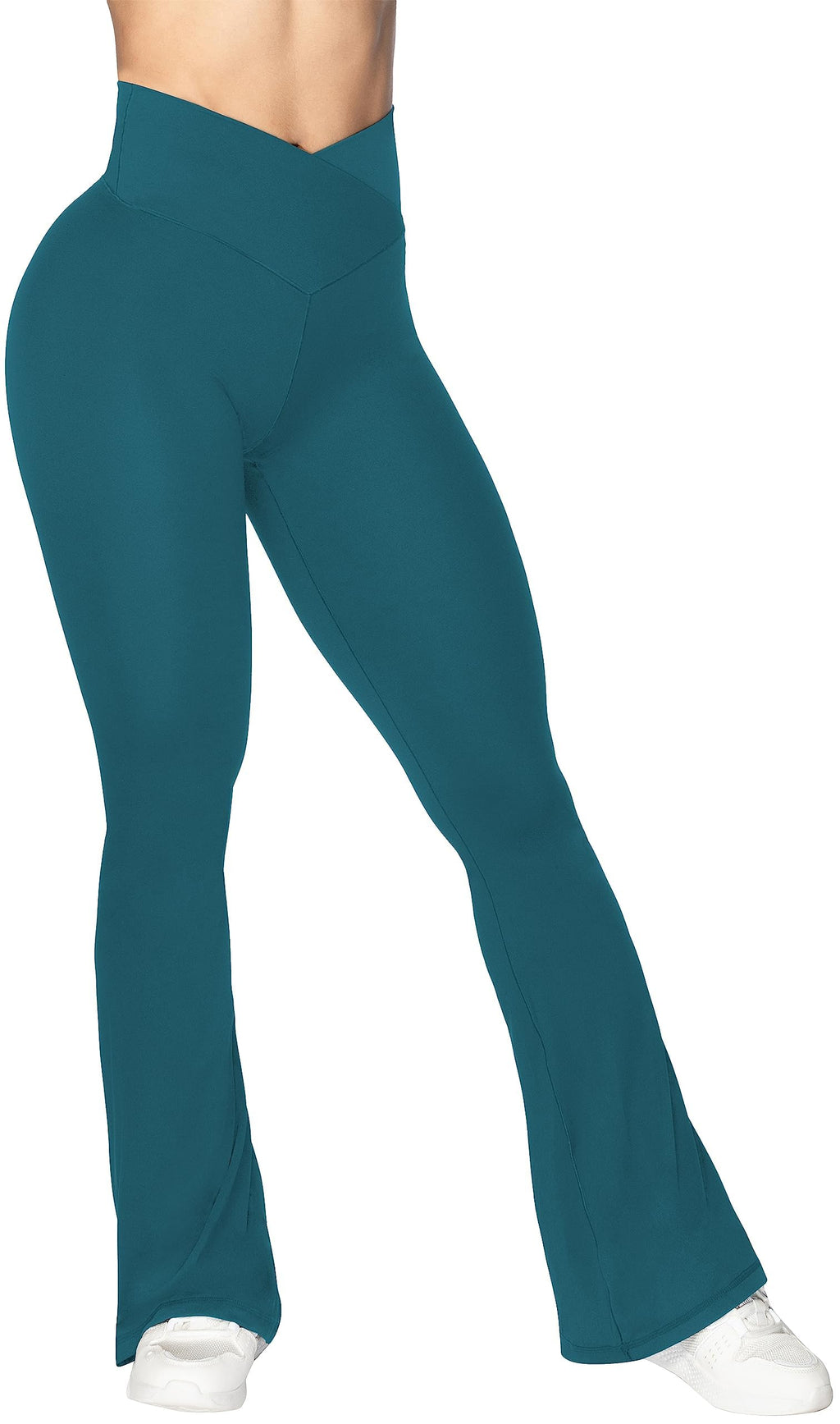 Sunzel Women’s Crossover High-Waist Flare Yoga Leggings