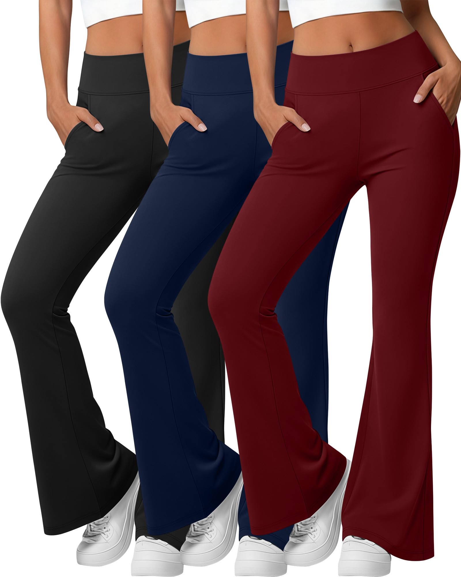 Sweetyweee Women’s 3-Pack Flare Yoga Leggings