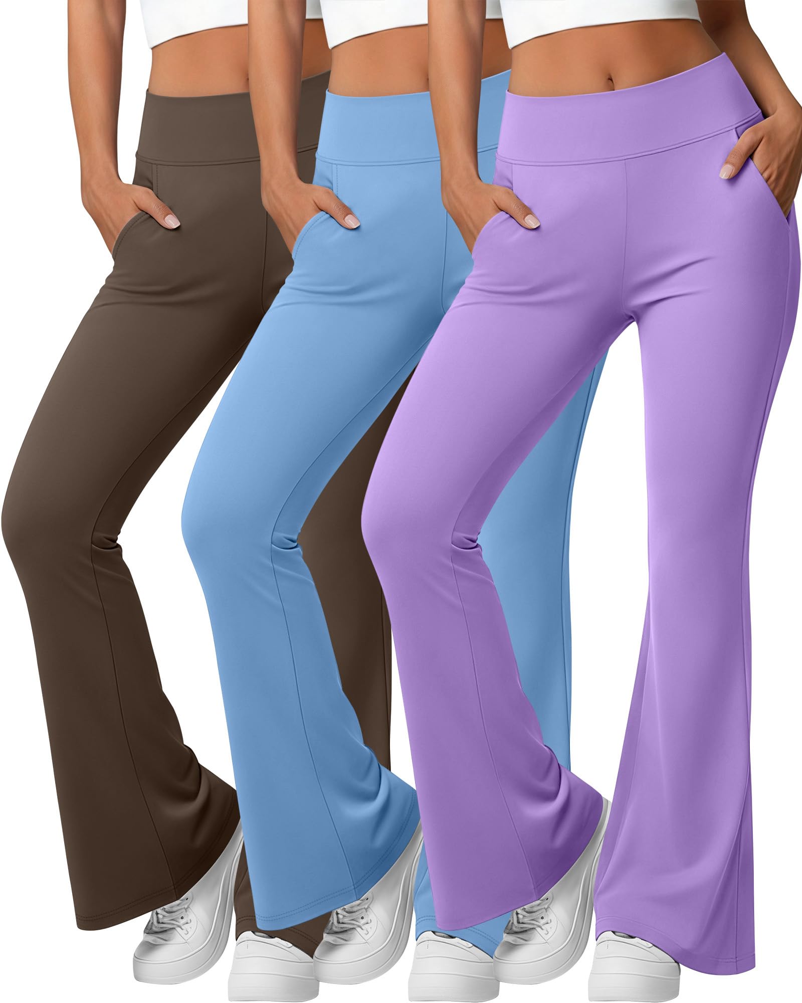 Sweetyweee Women’s 3-Pack Flare Yoga Leggings