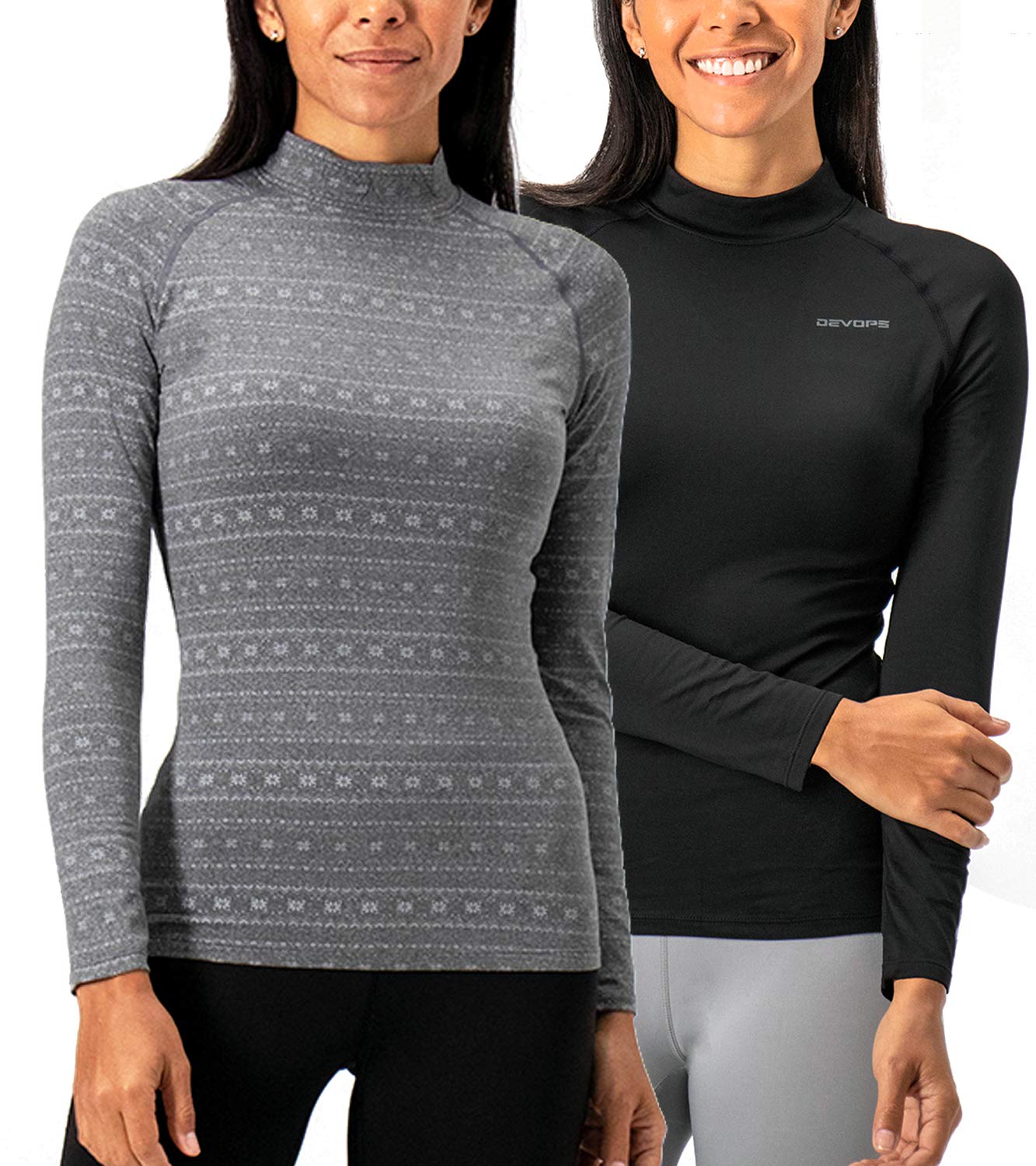 DEVOPS Women’s 2-Pack Thermal Turtleneck Compression Tops