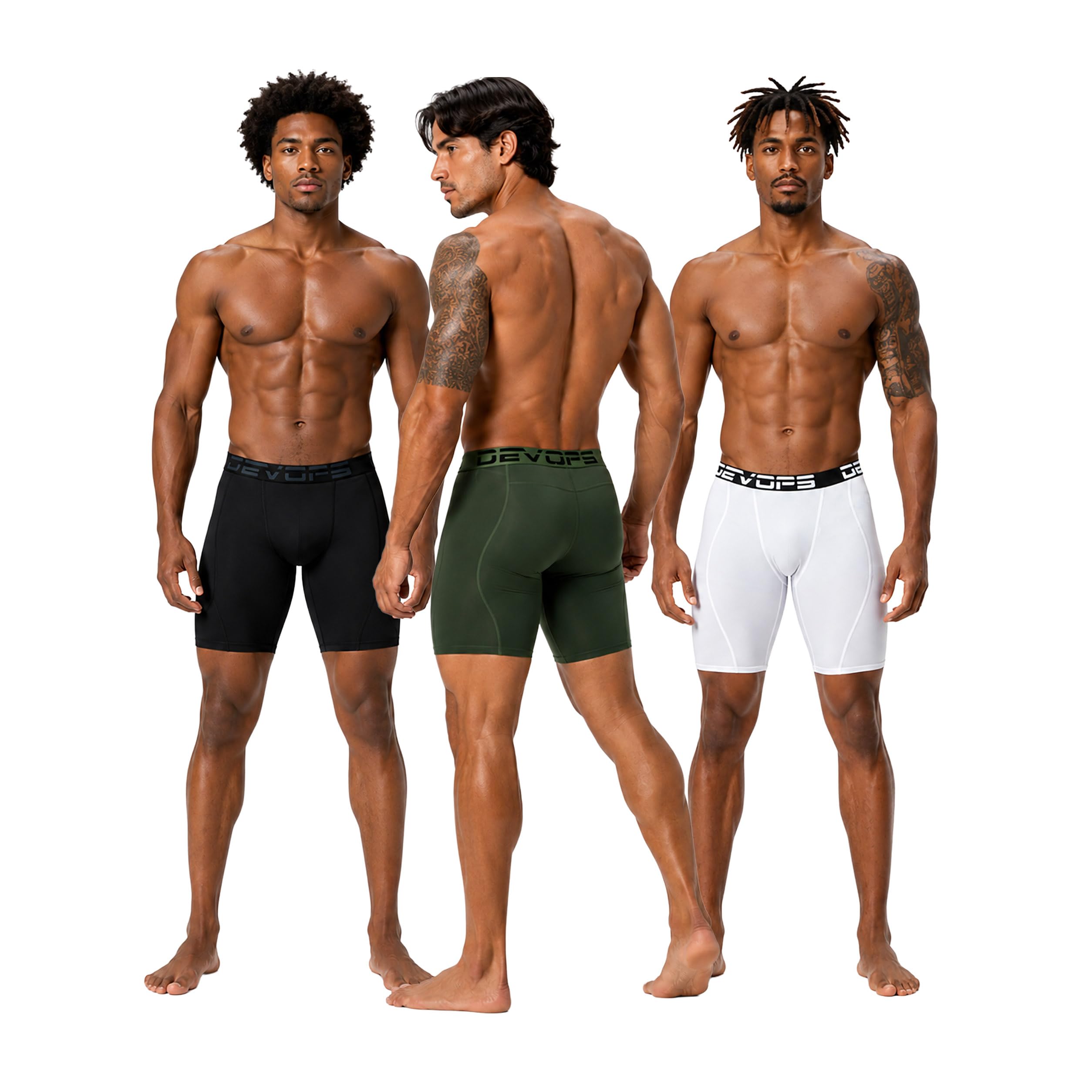 DEVOPS 3 or 5 Pack Men's Compression Shorts with Pocket/Non-Pocket