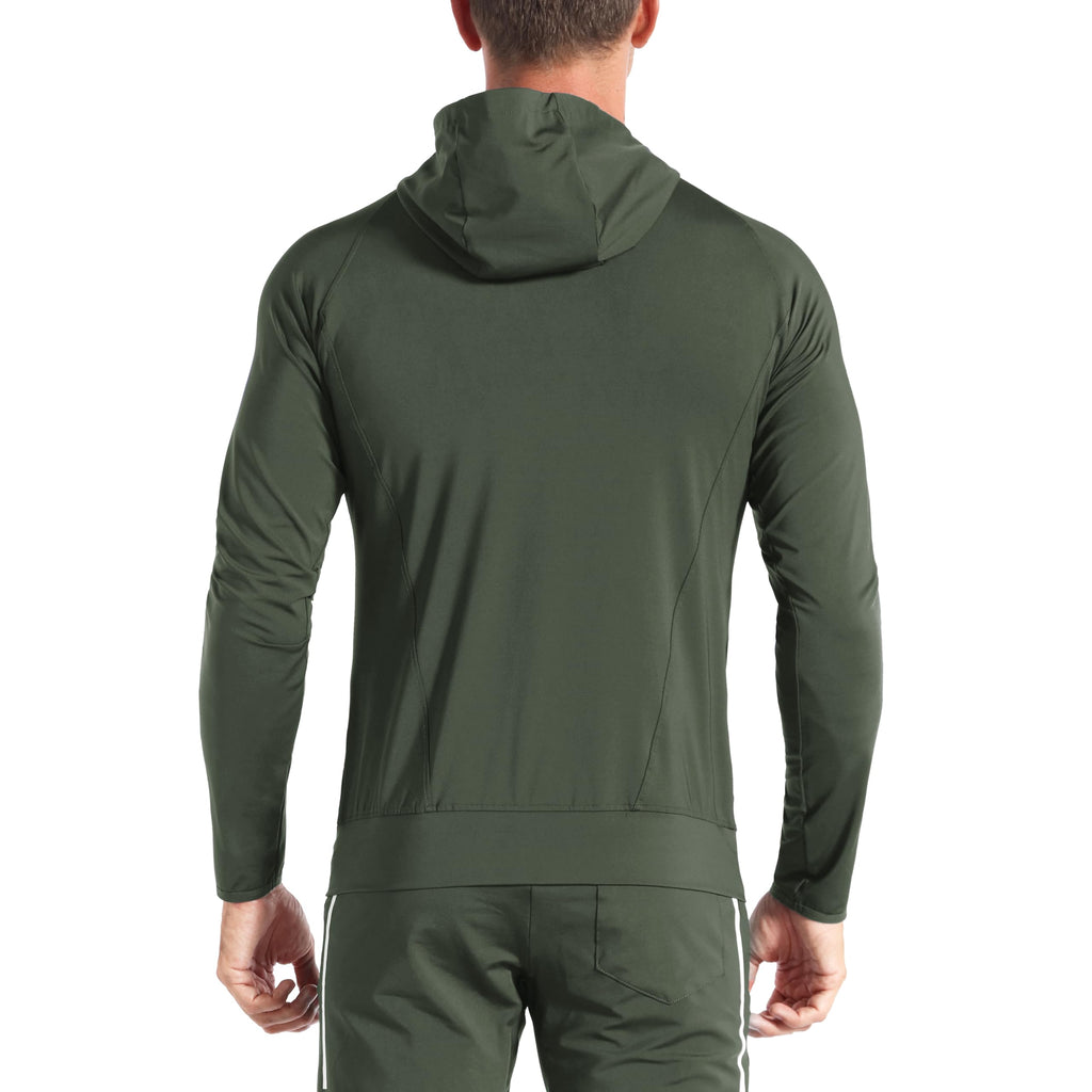 BROKIG Men’s Windbreak Running Jacket with Zip-Up Hood