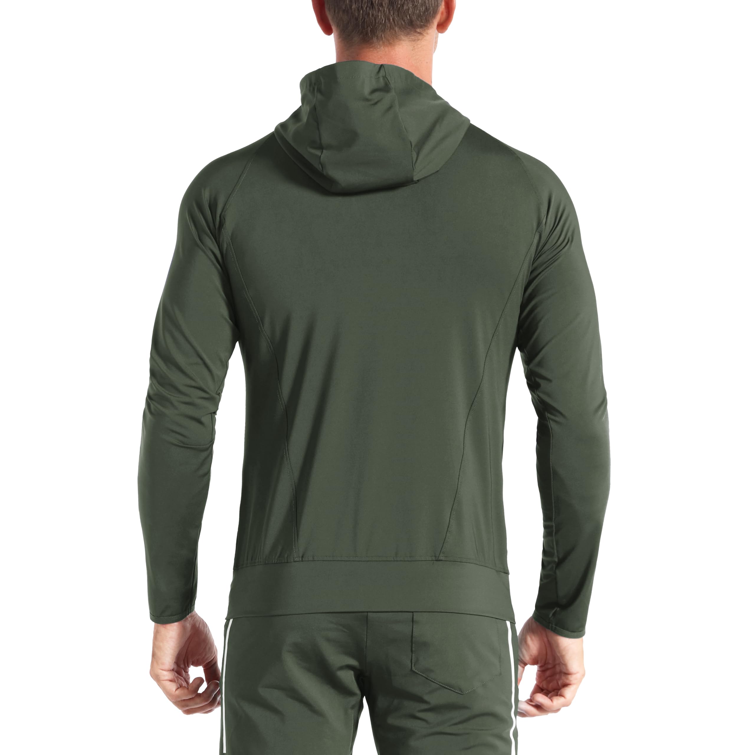 BROKIG Men’s Windbreak Running Jacket with Zip-Up Hood