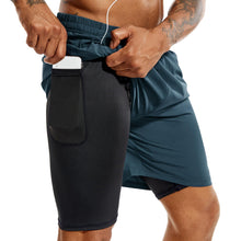 TENJOY Men’s 2-in-1 Quick-Dry Running Shorts with Phone Pockets
