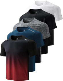 Men’s 5-Pack Quick-Dry Athletic Training T-Shirts