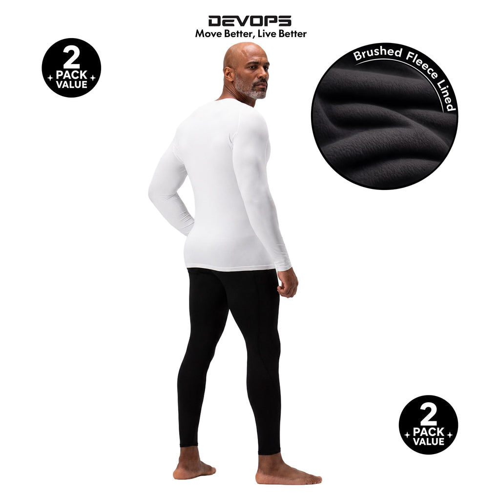 DEVOPS Men’s Fleece Thermal Compression Base Layer Pants