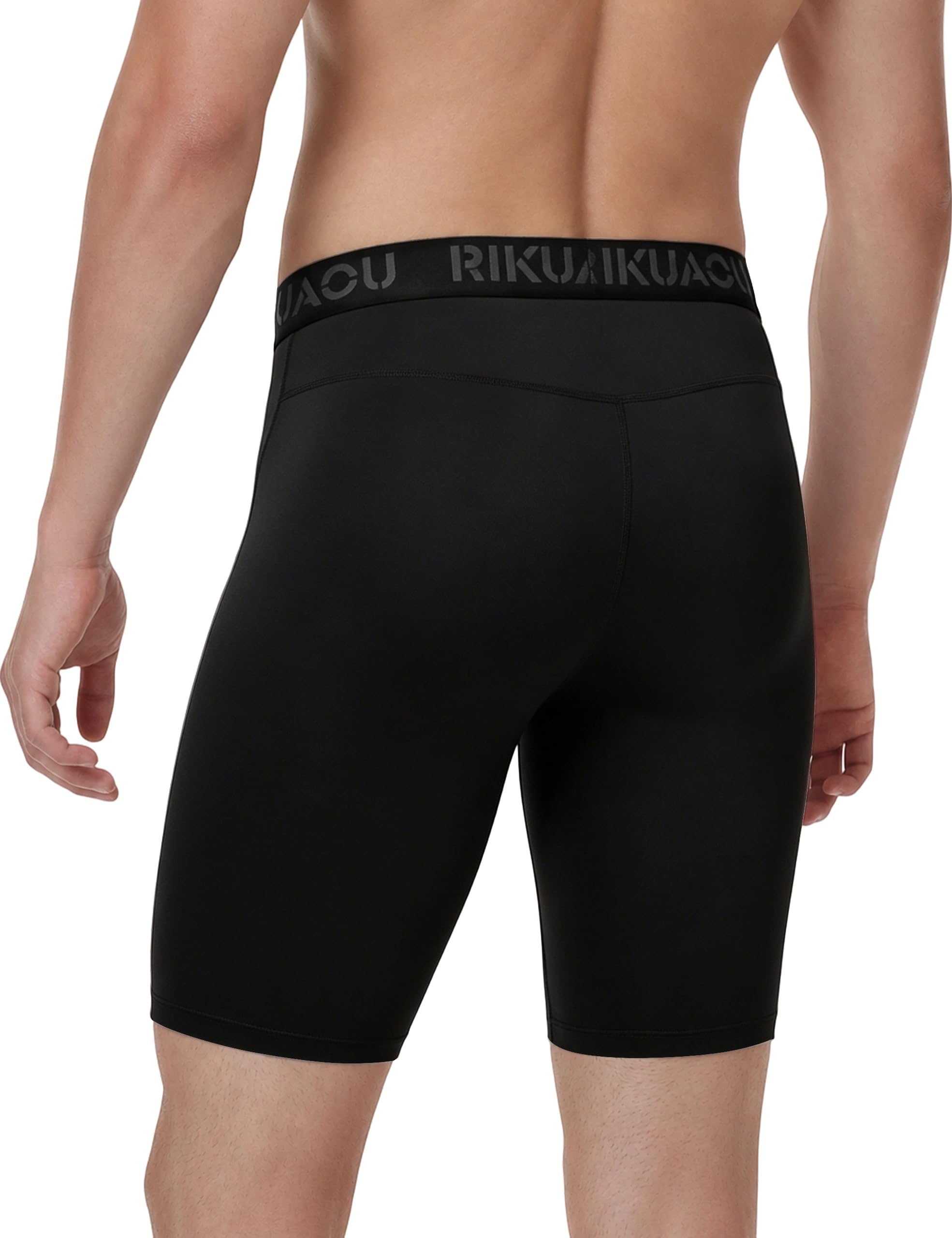 RIKUAOU Men's Compression Shorts, Spandex Athletic Running Tights, Quick Dry Performance Workout Underwear for Cycling