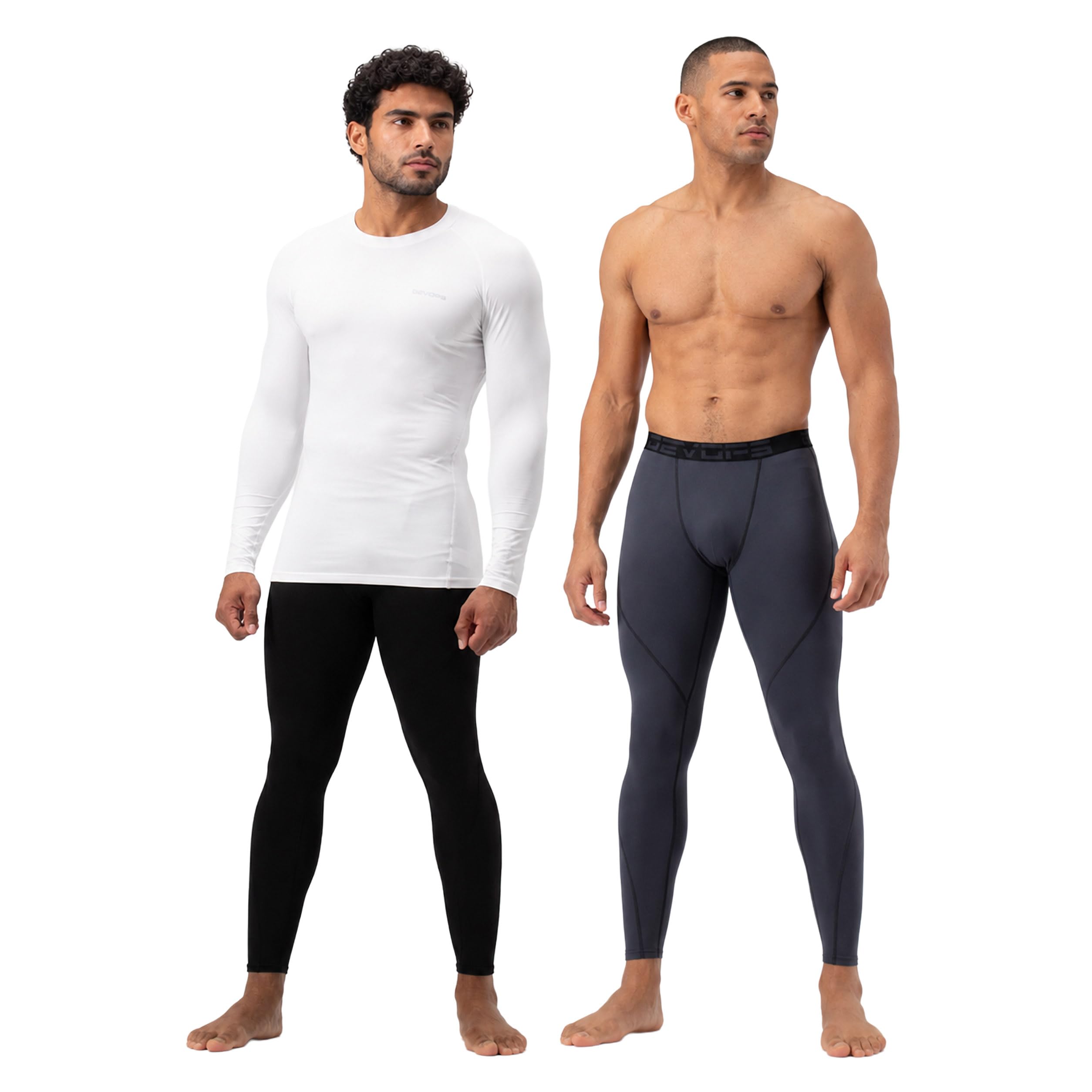 DEVOPS Men’s Fleece Thermal Compression Base Layer Pants