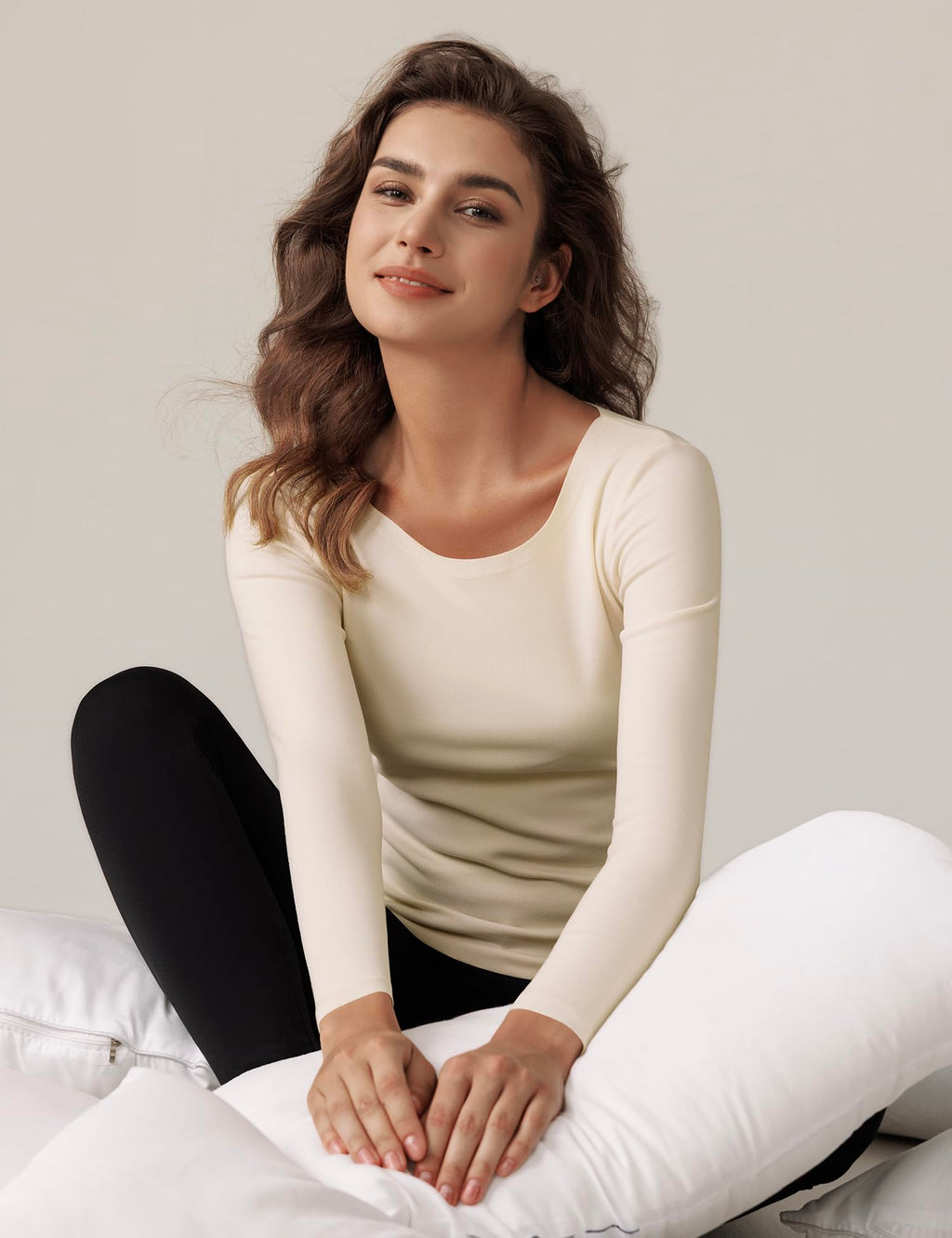 Bonneuitbebe Women’s Fleece-Lined Thermal Long-Sleeve Shirt