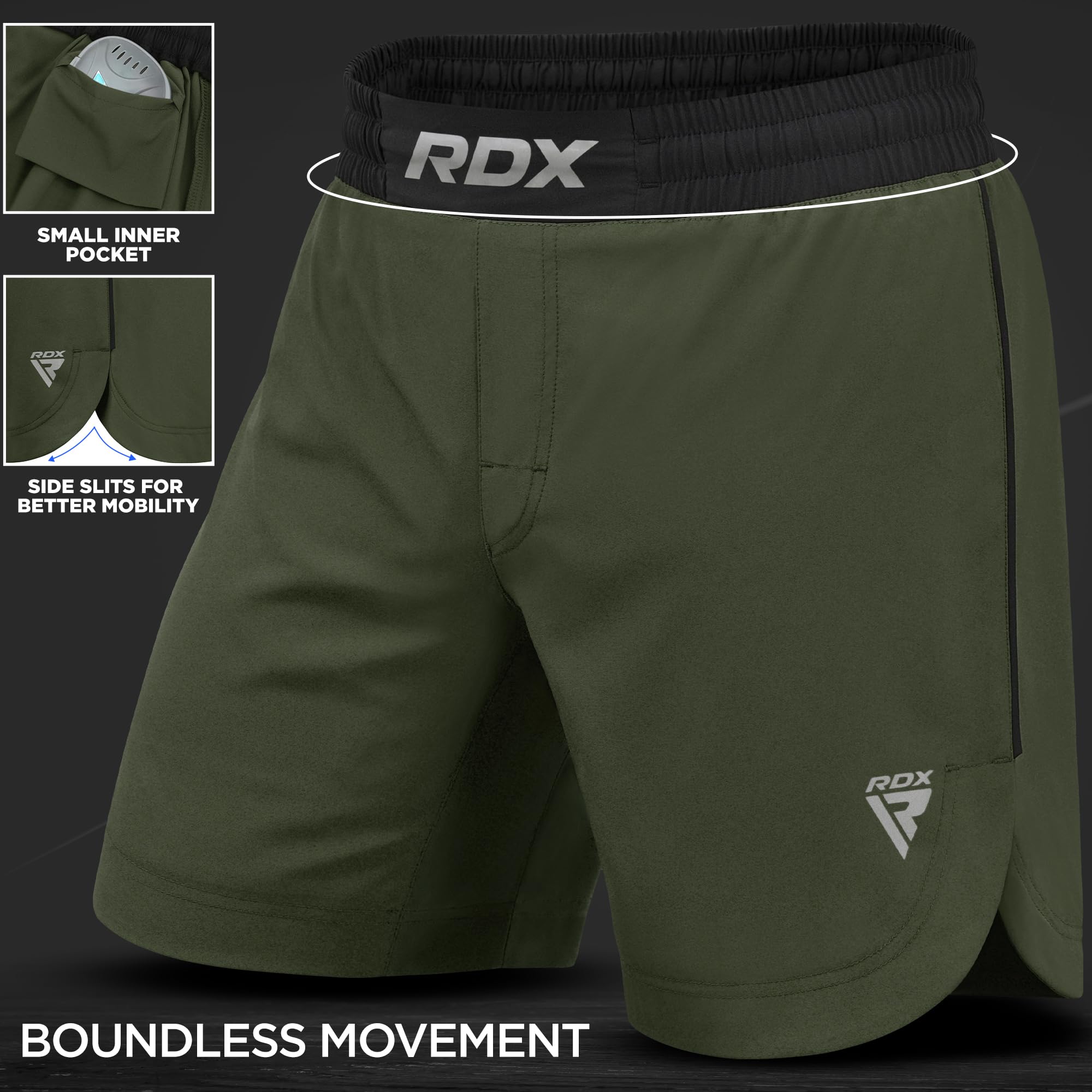 RDX MMA Shorts for Training & Kickboxing – Fighting Shorts for Martial Arts, Cage Fight, Muay Thai, BJJ, Boxing, Grappling
