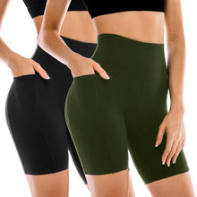 Leafigure Women’s 2-Pack 6-Inch Biker Shorts with Pockets