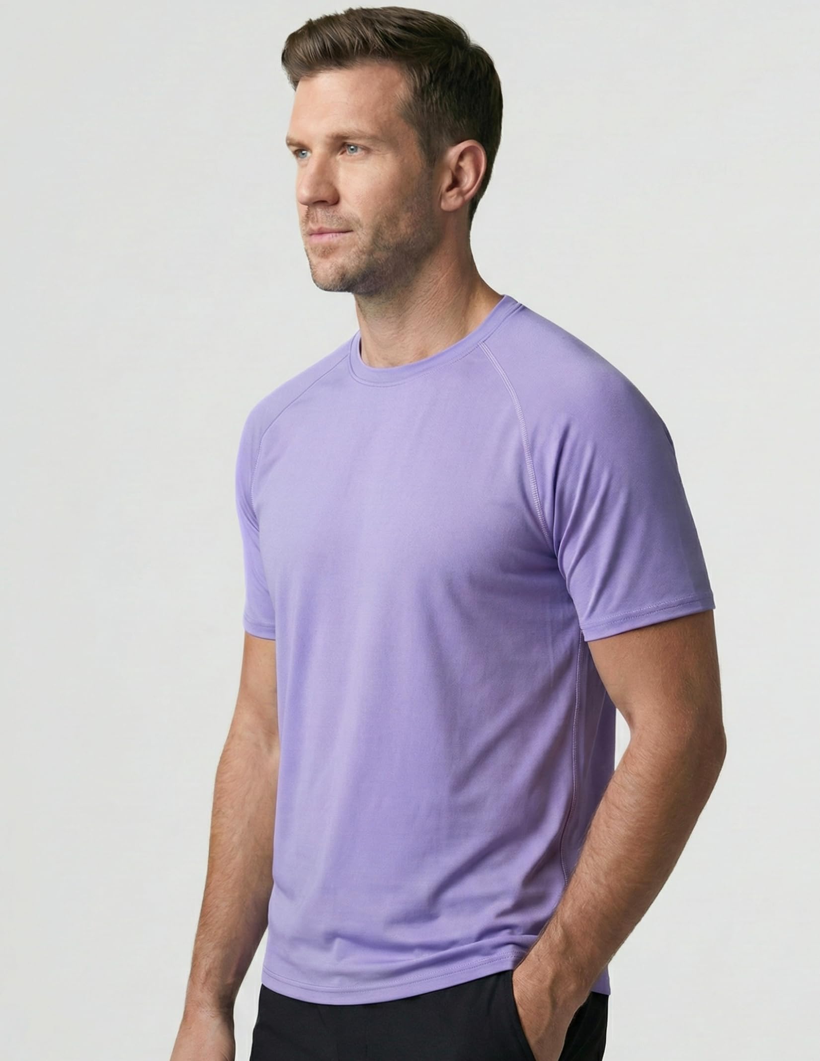 5 Pack Men’s Active Quick Dry Crew Neck T Shirts | Athletic Running Gym Workout Short Sleeve Tee Tops Bulk