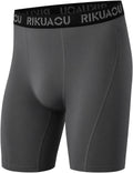 RIKUAOU Men's Compression Shorts, Spandex Athletic Running Tights, Quick Dry Performance Workout Underwear for Cycling