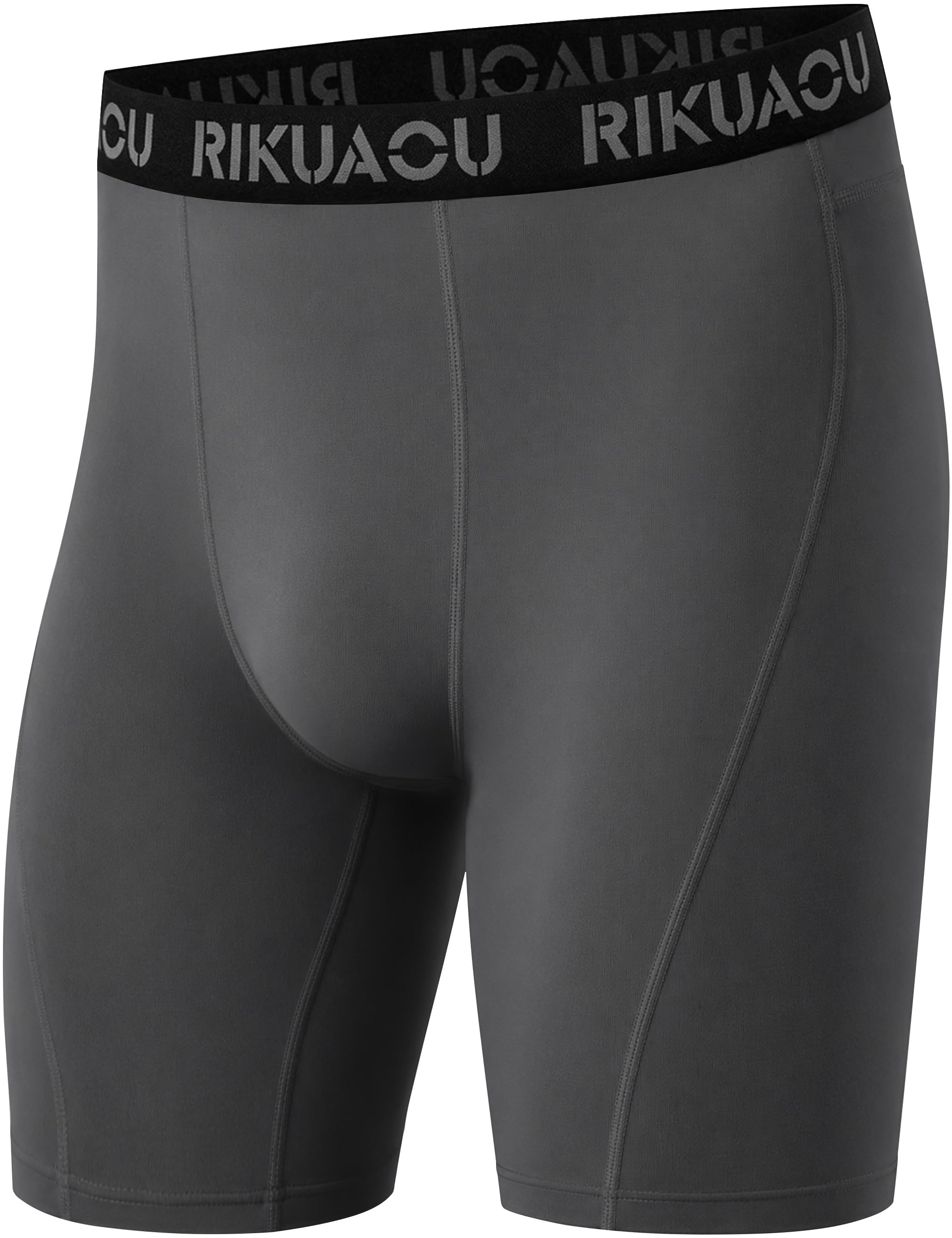 RIKUAOU Men's Compression Shorts, Spandex Athletic Running Tights, Quick Dry Performance Workout Underwear for Cycling