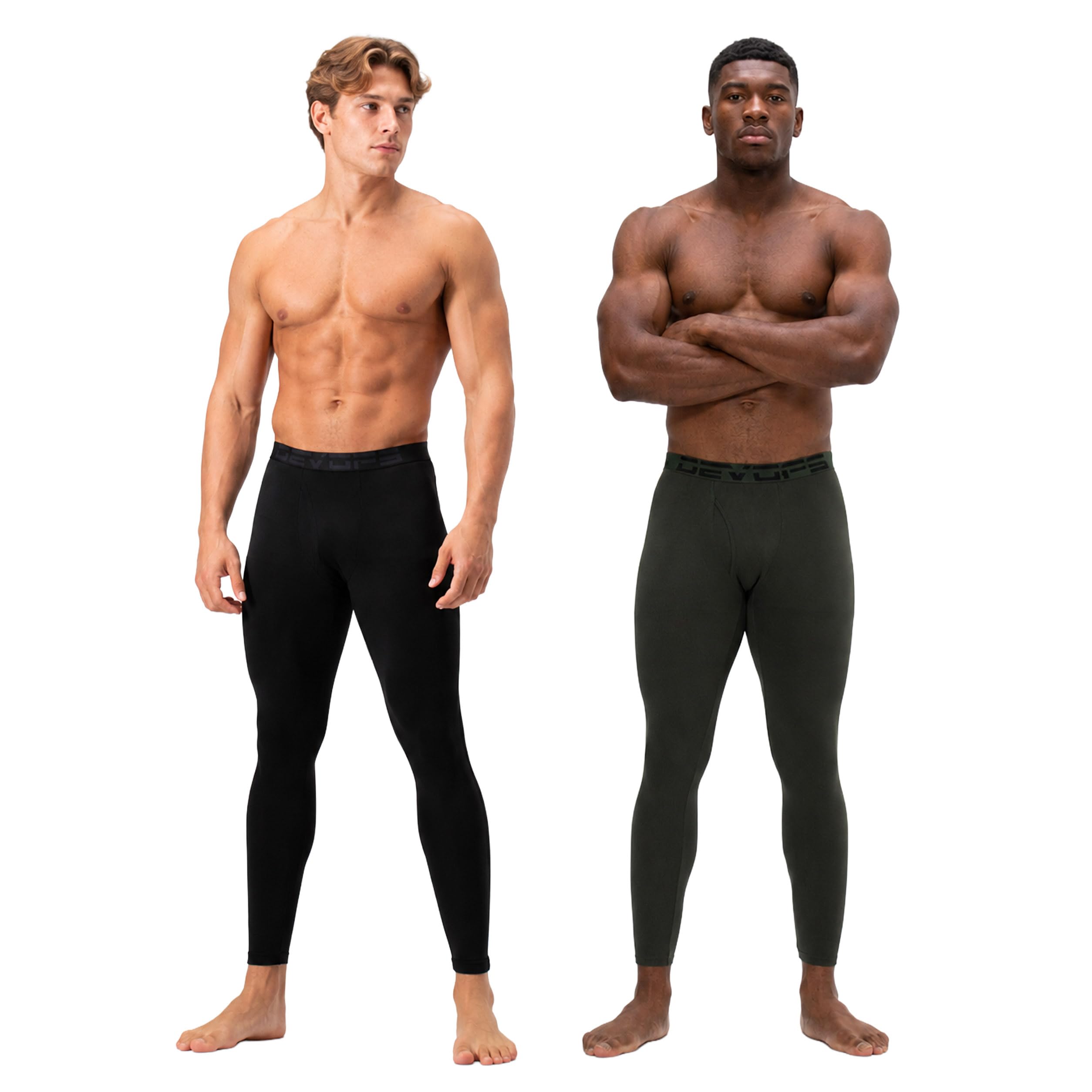 DEVOPS Men’s Fleece Thermal Compression Base Layer Pants