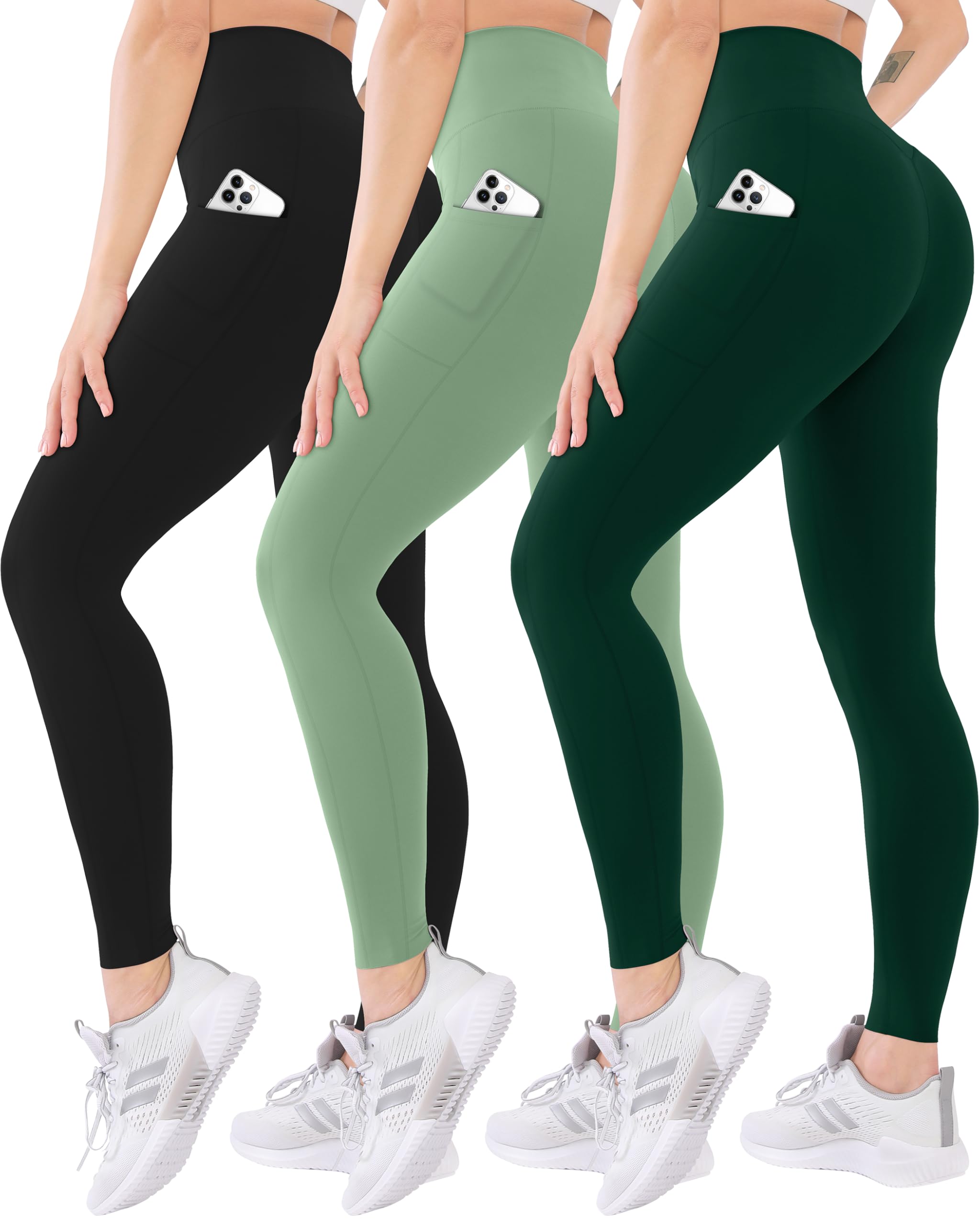 Blisset Women’s 3-Pack High-Waist Pocket Yoga Leggings