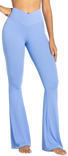 Sunzel Women’s Crossover High-Waist Flare Yoga Leggings