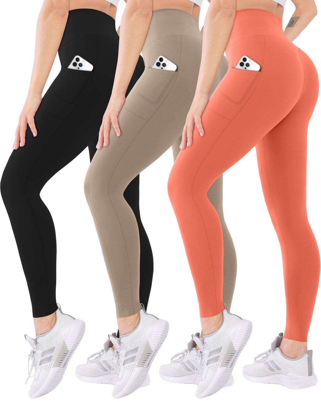 Blisset Women’s 3-Pack High-Waist Pocket Yoga Leggings
