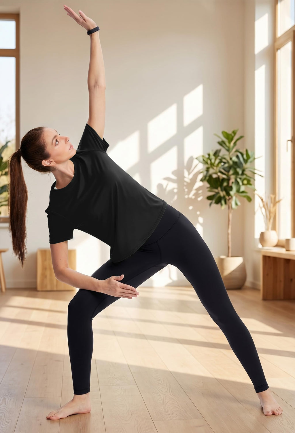 Alaroo Womens Workout Tops Sun Protection Running Pliates Athletic Lightweight Short Sleeve Tops for Women Fitness Clothing