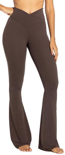 Sunzel Women’s Crossover High-Waist Flare Yoga Leggings