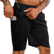 TENJOY Men’s 2-in-1 Quick-Dry Running Shorts with Phone Pockets