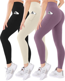 Blisset Women’s 3-Pack High-Waist Pocket Yoga Leggings