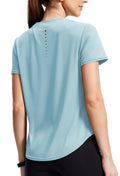 Alaroo Womens Workout Tops Sun Protection Running Pliates Athletic Lightweight Short Sleeve Tops for Women Fitness Clothing