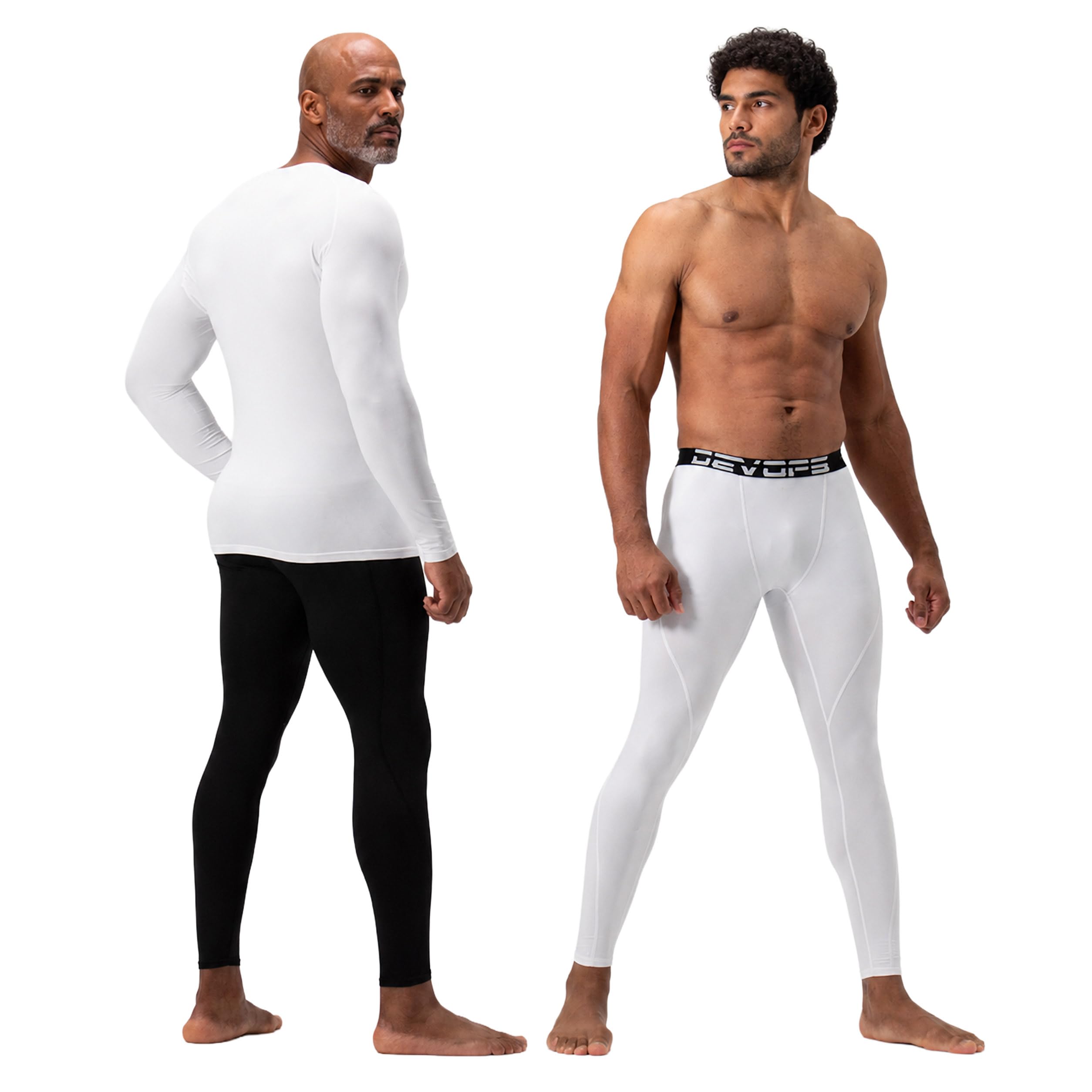 DEVOPS Men’s Fleece Thermal Compression Base Layer Pants