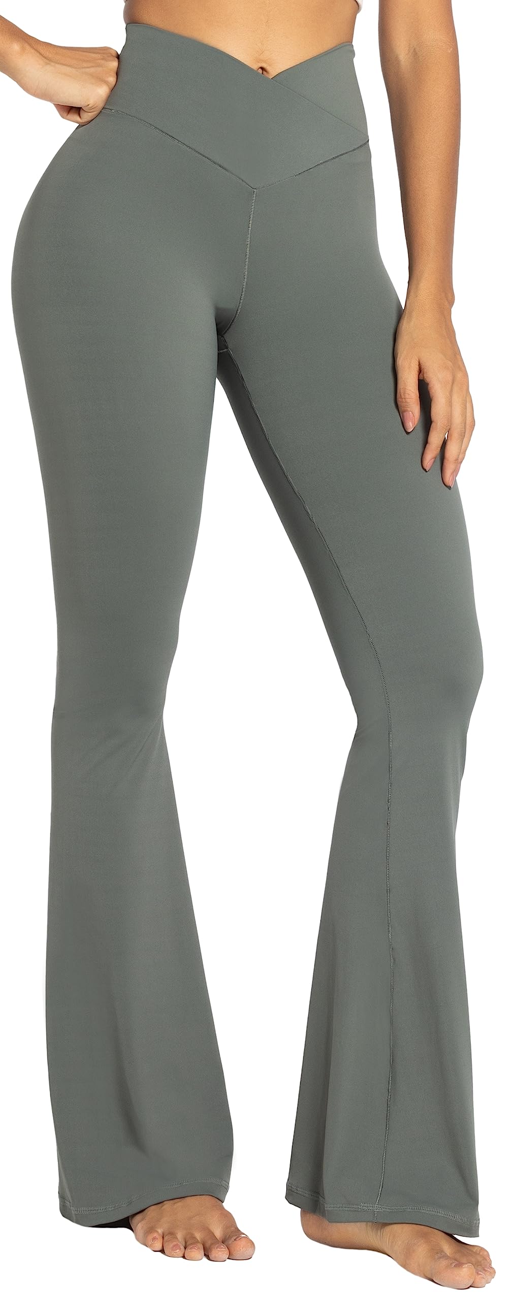 Sunzel Women’s Crossover High-Waist Flare Yoga Leggings