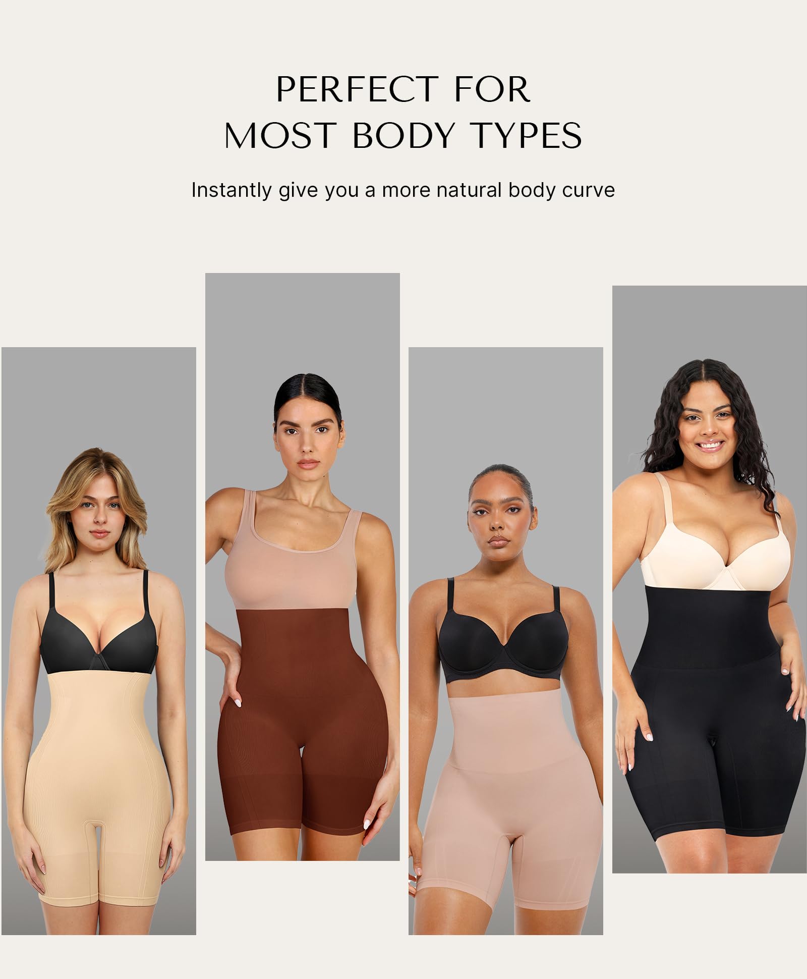 SHAPELLX Tummy Control Shapewear Shorts for Women High Waisted Butt Lifting