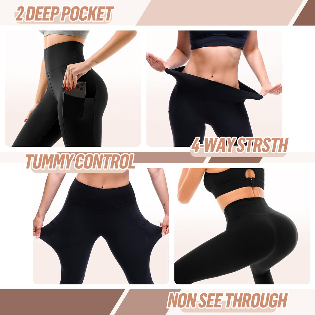 SINOPHANT Women’s High-Waist Leggings with Pockets
