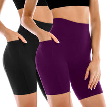 Leafigure Women’s 2-Pack 6-Inch Biker Shorts with Pockets