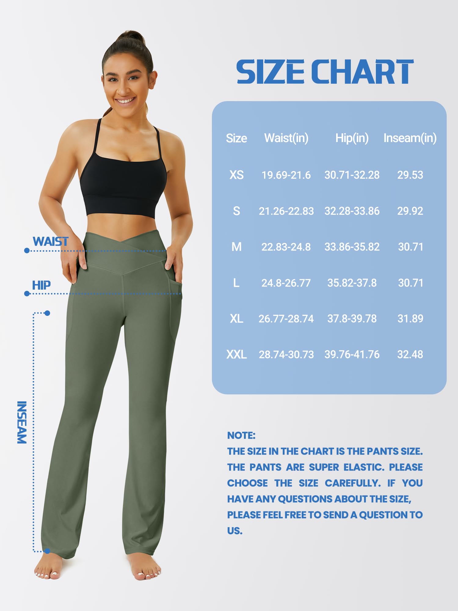 FOHOFO Women’s Crossover High-Waist Flare Yoga Pants