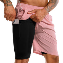 TENJOY Men’s 2-in-1 Quick-Dry Running Shorts with Phone Pockets