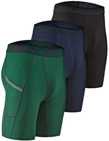 DEVOPS Men’s 3/5-Pack Compression Shorts with Optional Pockets