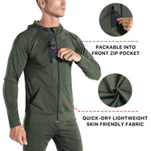 BROKIG Men’s Windbreak Running Jacket with Zip-Up Hood