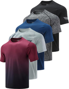 Men’s 5-Pack Quick-Dry Athletic Training T-Shirts