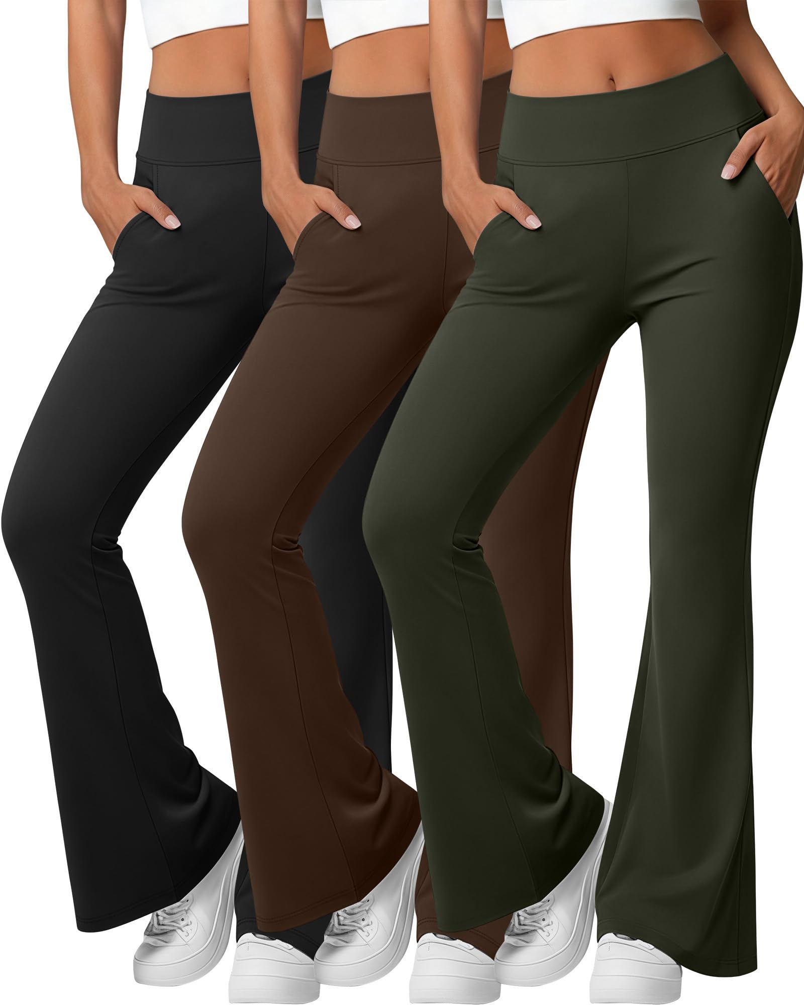 Sweetyweee Women’s 3-Pack Flare Yoga Leggings