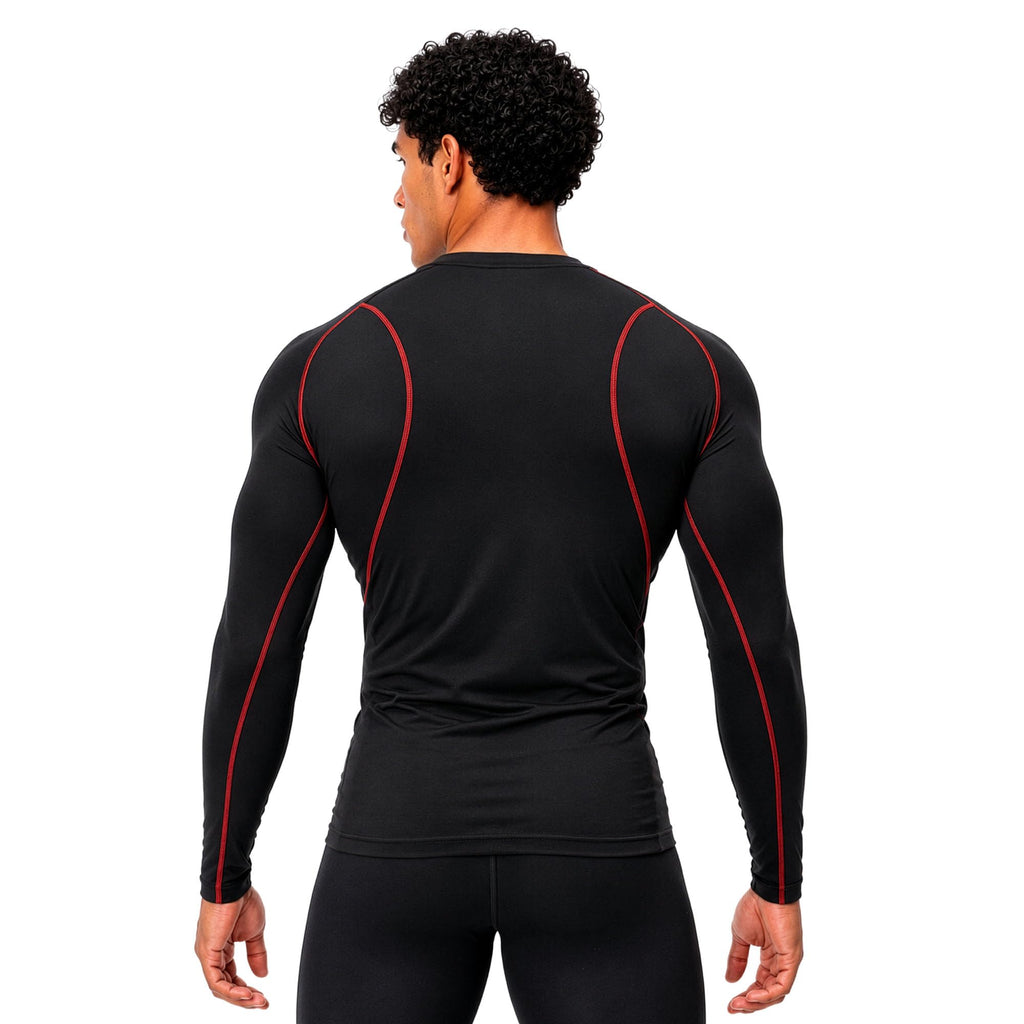 DEVOPS 3 Pack Men's Cool Dry Compression Baselayer Long Sleeve Shirts Top