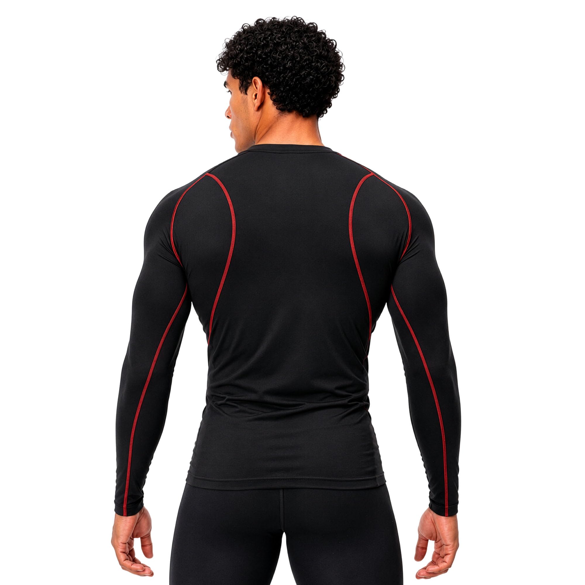 DEVOPS 3 Pack Men's Cool Dry Compression Baselayer Long Sleeve Shirts Top