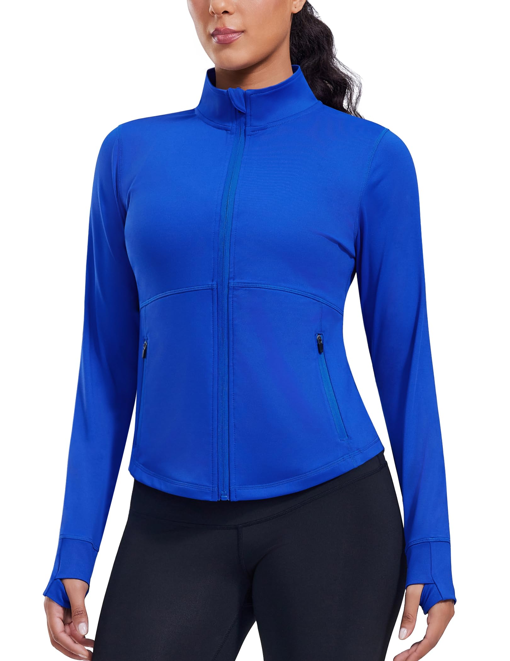 PINSPARK Women’s Cropped Lightweight Full-Zip Running Jacket
