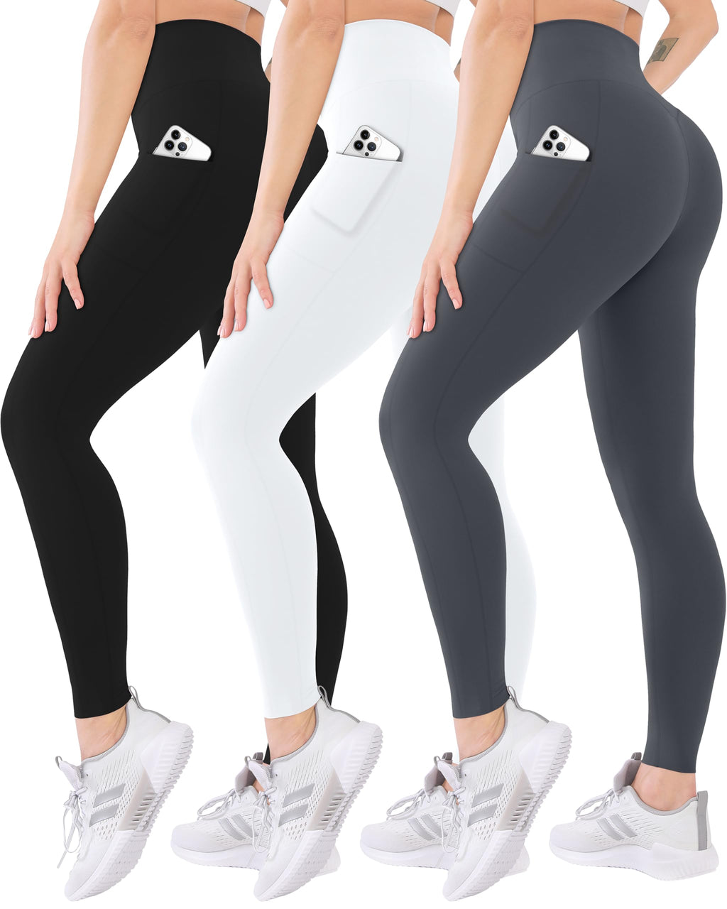 Blisset Women’s 3-Pack High-Waist Pocket Yoga Leggings