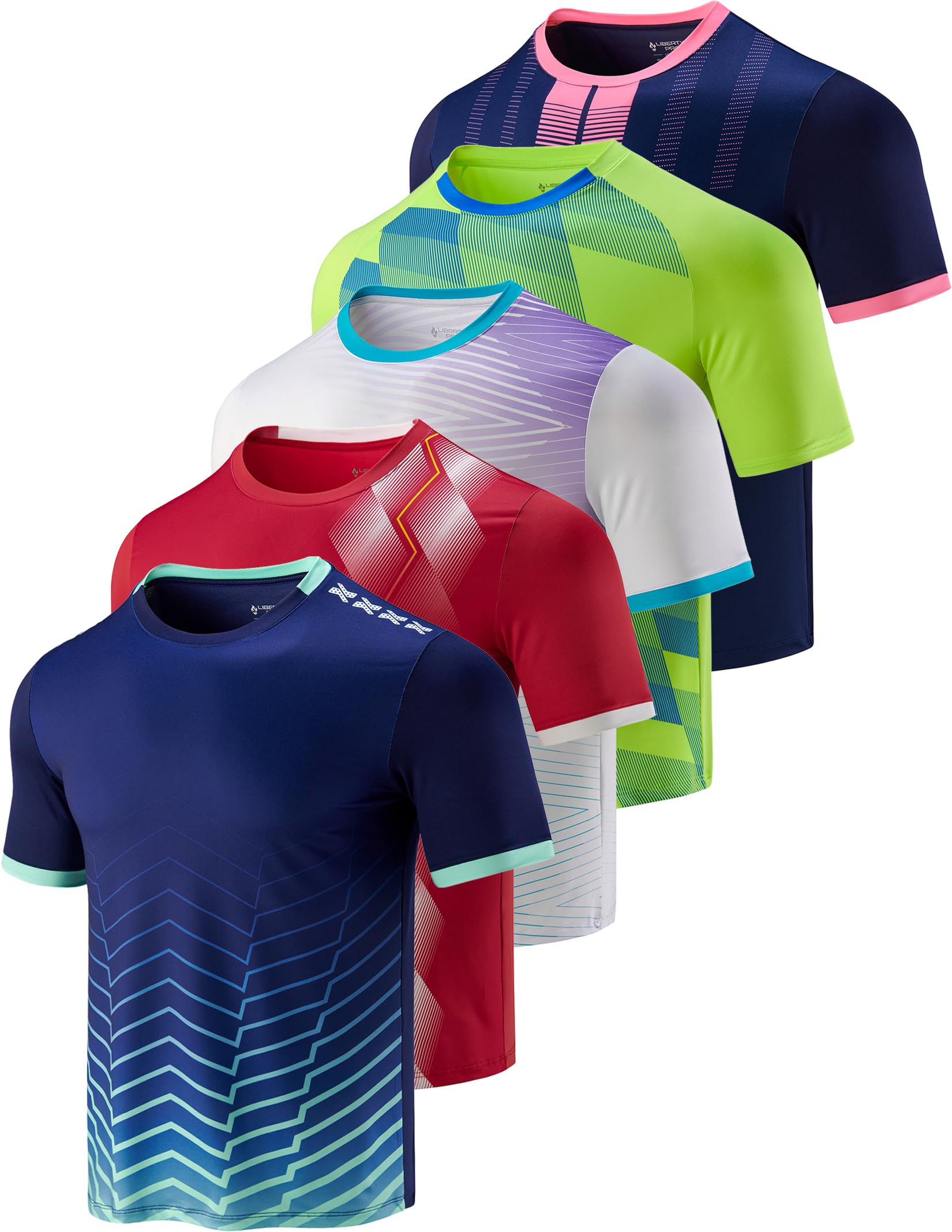 Men’s 5-Pack Quick-Dry Athletic Training T-Shirts
